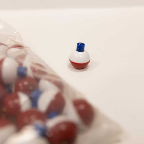 1 inch Red and White Bobber