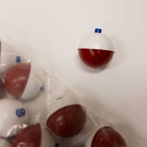 2.5 inch Red and White Bobber