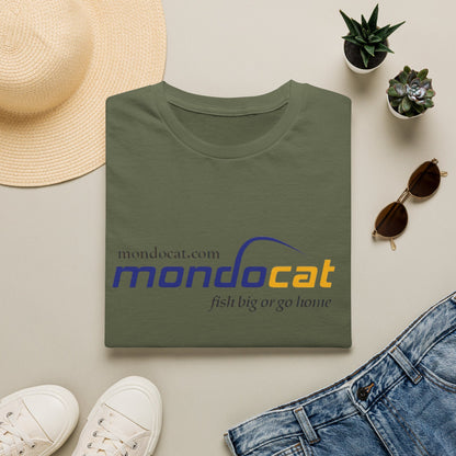T-Shirt — Mondocat Logo "fish big or go home" Casual Graphic Tee