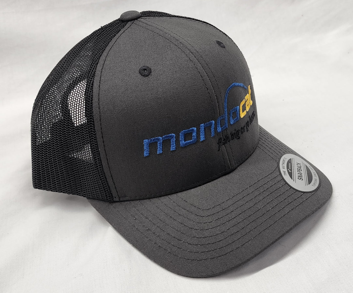 MondoCat Charcoal Snap Back Hat - Mesh Back